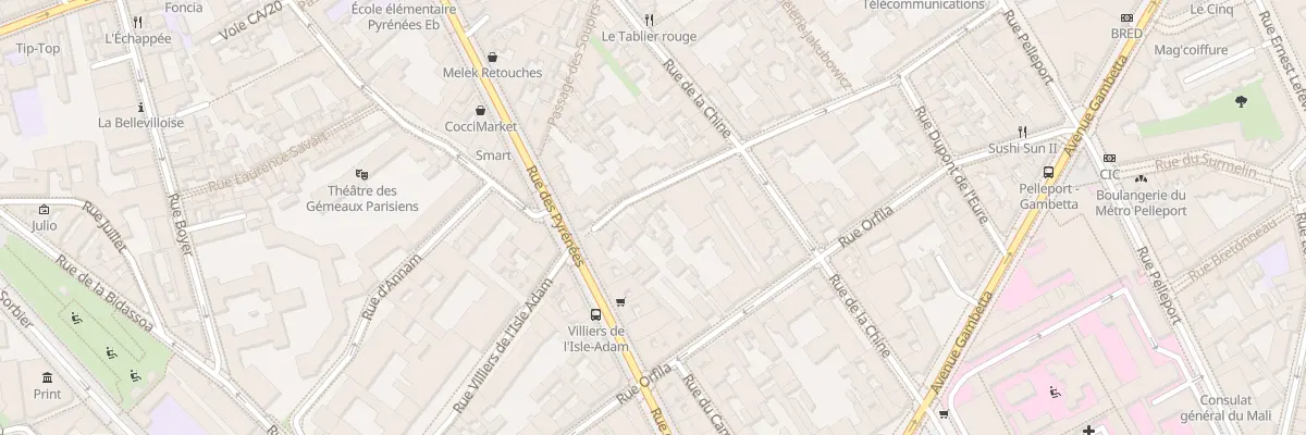 Plan du 72B Rue Villiers Isle Adam à Paris 20e Arrondissement