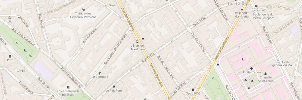 Plan du 226 Rue des Pyrénées à Paris 20e Arrondissement