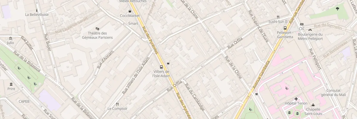 Plan du 64 Rue Villiers Isle Adam à Paris 20e Arrondissement