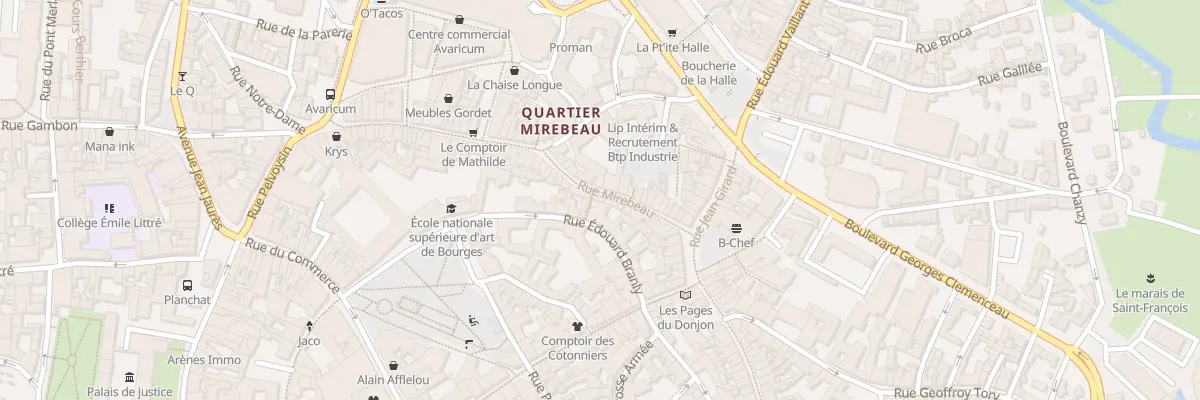 Plan du 74 Rue Mirebeau à Bourges