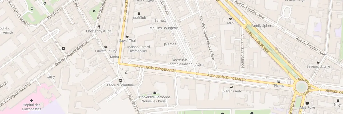 Plan du 13 Av de Saint-Mandé à Paris 12e Arrondissement