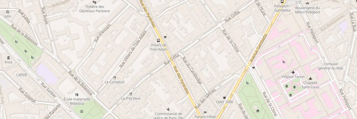 Plan du 224 Rue des Pyrénées à Paris 20e Arrondissement
