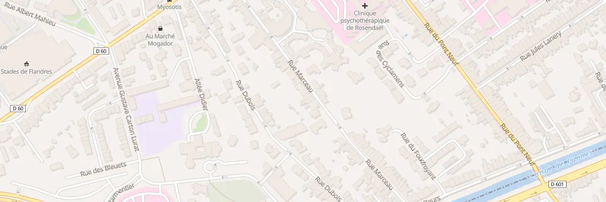 Plan du 50 Rue Marceau à Dunkerque