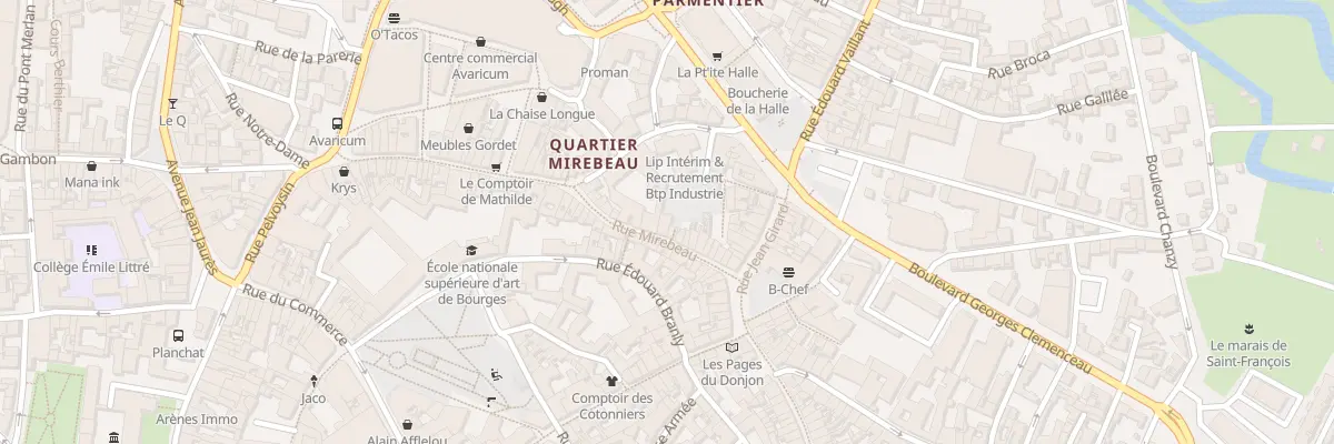 Plan du 77 Rue Mirebeau à Bourges