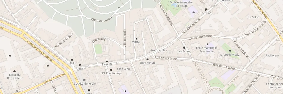 Plan du 45 Rue de Bagnolet à Paris 20e Arrondissement