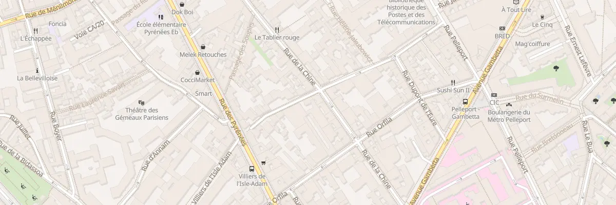 Plan du 80 Rue Villiers Isle Adam à Paris 20e Arrondissement