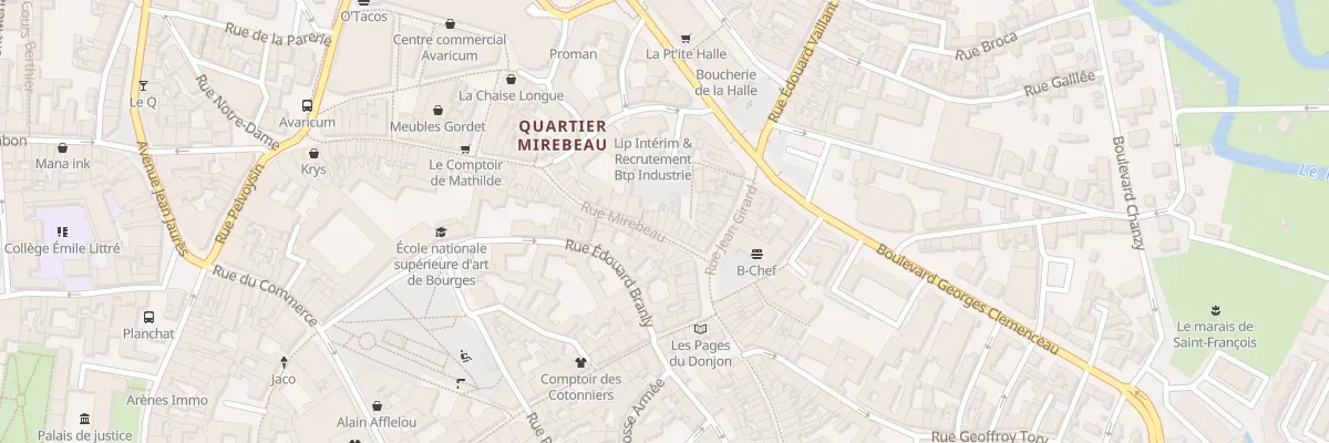 Plan du 87 Rue Mirebeau à Bourges