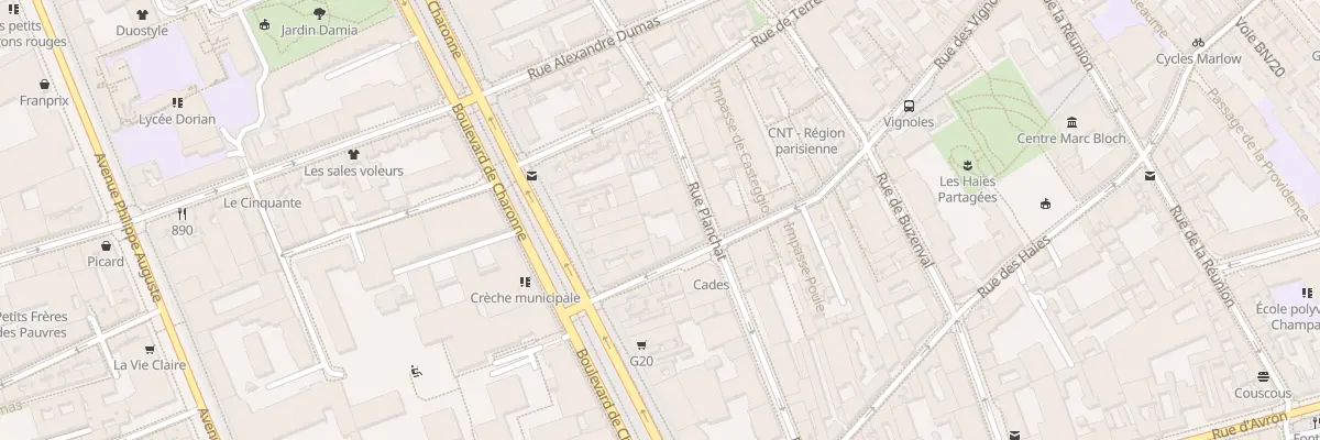 Plan du 5 Rue des Vignoles à Paris 20e Arrondissement