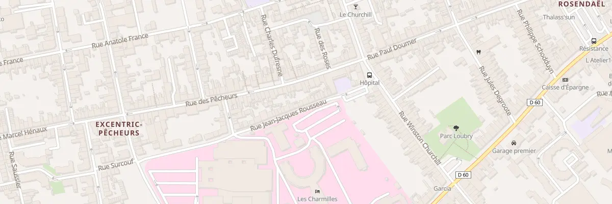 Plan du 75 Rue Jean-Jacques Rousseau à Dunkerque