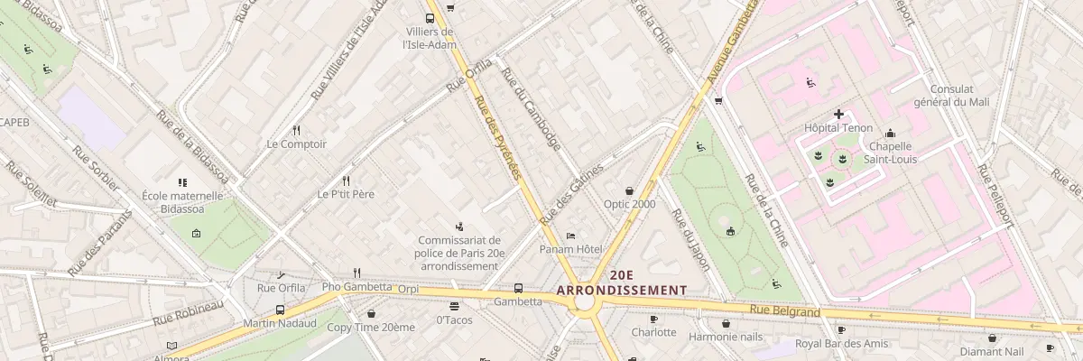 Plan du 214 Rue des Pyrénées à Paris 20e Arrondissement