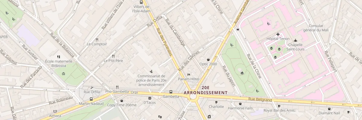 Plan du 212 Rue des Pyrénées à Paris 20e Arrondissement