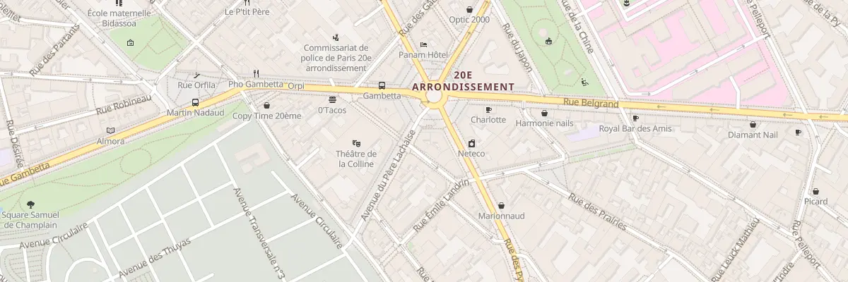 Plan du 3 Pl Gambetta à Paris 20e Arrondissement