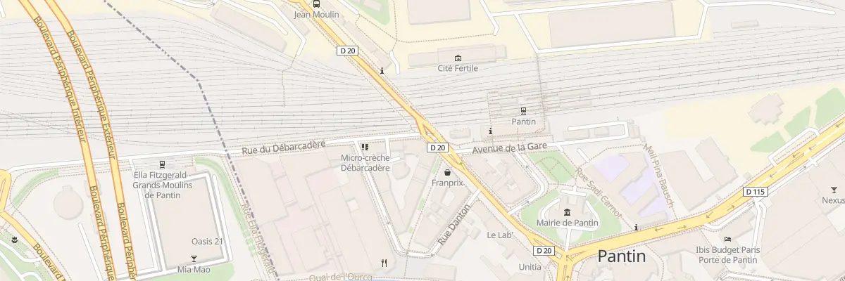 Plan du 1 Rue du Débarcadère à Pantin