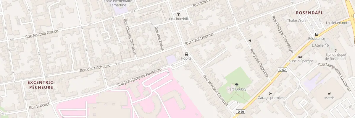Plan du 91 Rue Jean-Jacques Rousseau à Dunkerque