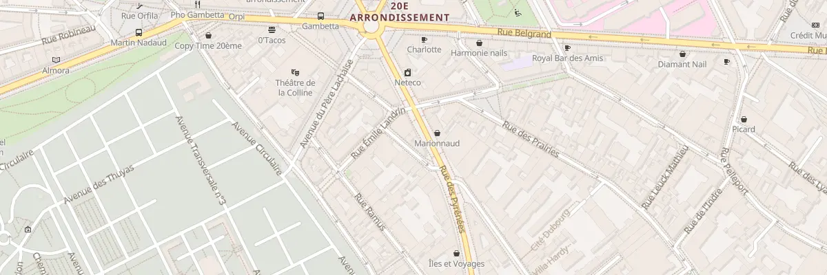 Plan du 231 Rue des Pyrénées à Paris 20e Arrondissement