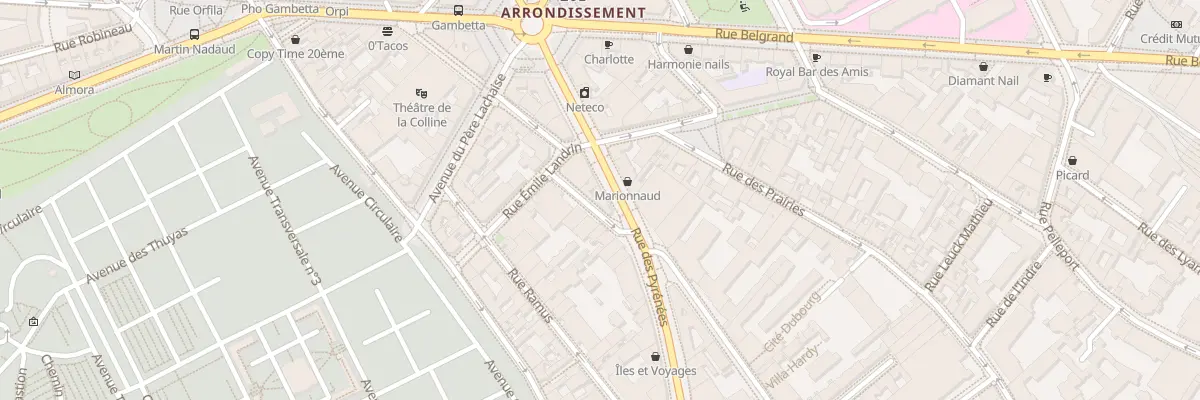 Plan du 229 Rue des Pyrénées à Paris 20e Arrondissement