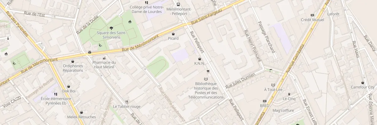 Plan du 97 Rue Pelleport à Paris 20e Arrondissement