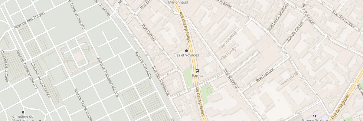 Plan du 199 Rue des Pyrénées à Paris 20e Arrondissement