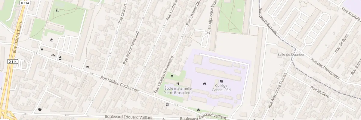 Plan du 22 Rue Charles Baudelaire à Aubervilliers