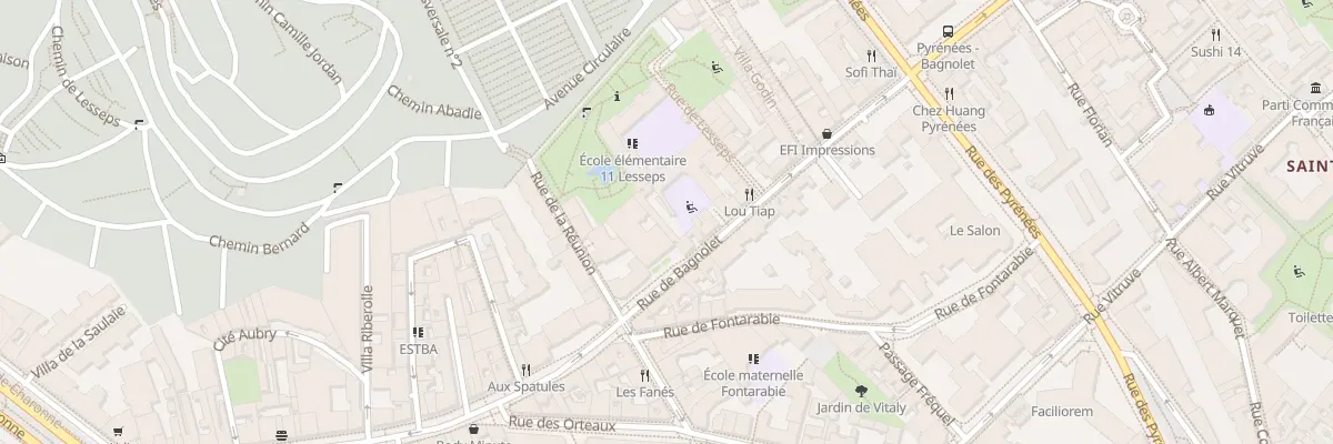 Plan du 73 Rue de Bagnolet à Paris 20e Arrondissement