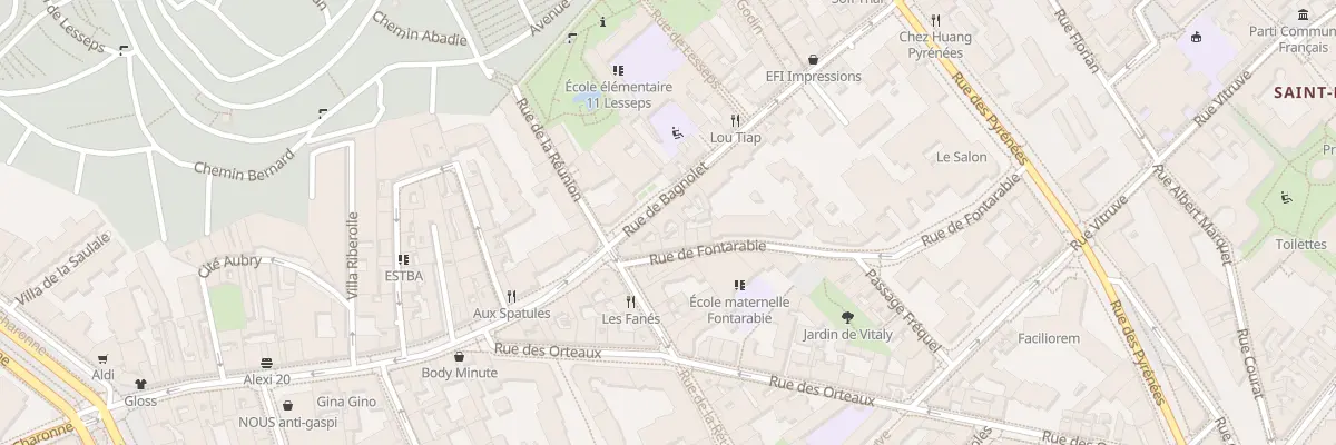 Plan du 64 Rue de Bagnolet à Paris 20e Arrondissement