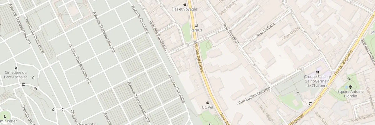 Plan du 191 Rue des Pyrénées à Paris 20e Arrondissement
