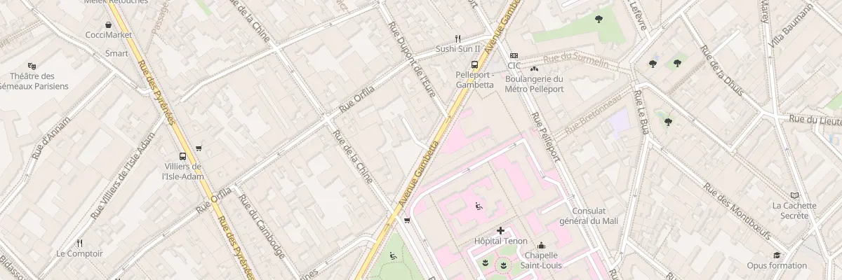 Plan du 107 Av Gambetta à Paris 20e Arrondissement