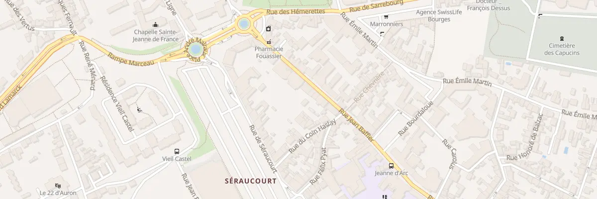 Plan du 12 Rue Jean Baffier à Bourges