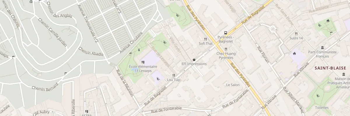 Plan du 83 Rue de Bagnolet à Paris 20e Arrondissement