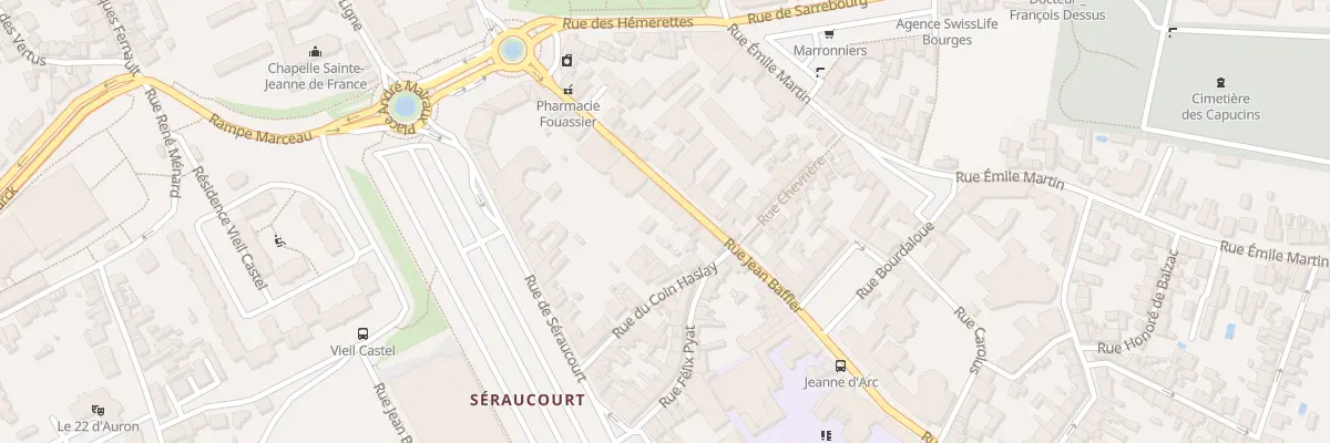 Plan du 14 Rue Jean Baffier à Bourges