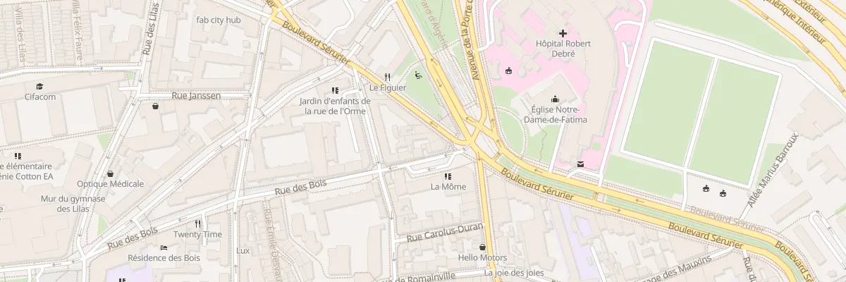 Plan du 73 Bd Sérurier à Paris 19e Arrondissement