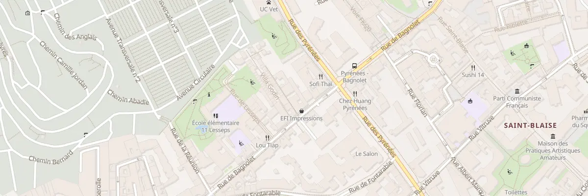 Plan du 89 Rue de Bagnolet à Paris 20e Arrondissement