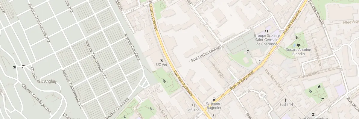 Plan du 158 Rue des Pyrénées à Paris 20e Arrondissement