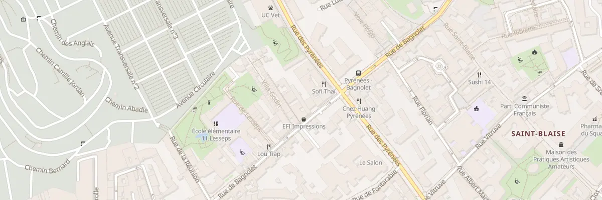 Plan du 91 Rue de Bagnolet à Paris 20e Arrondissement