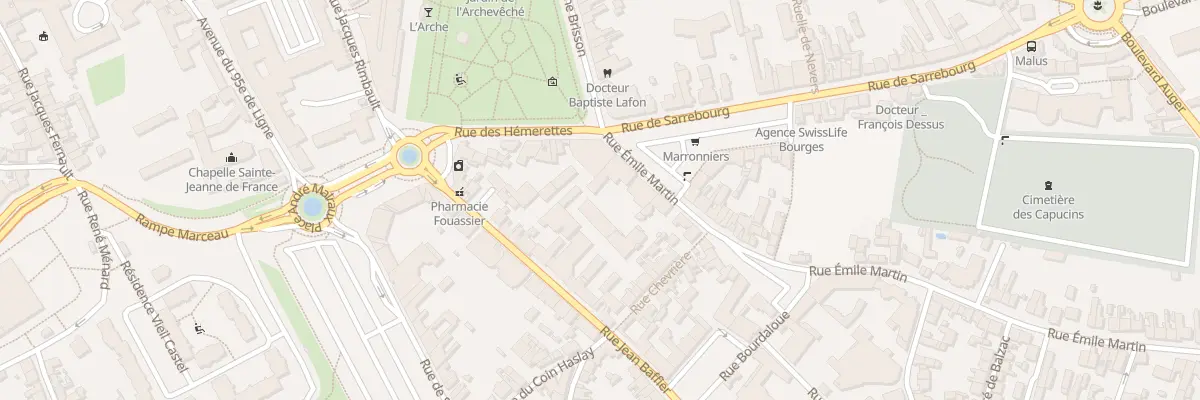 Plan du 12 Rue Emile Martin à Bourges