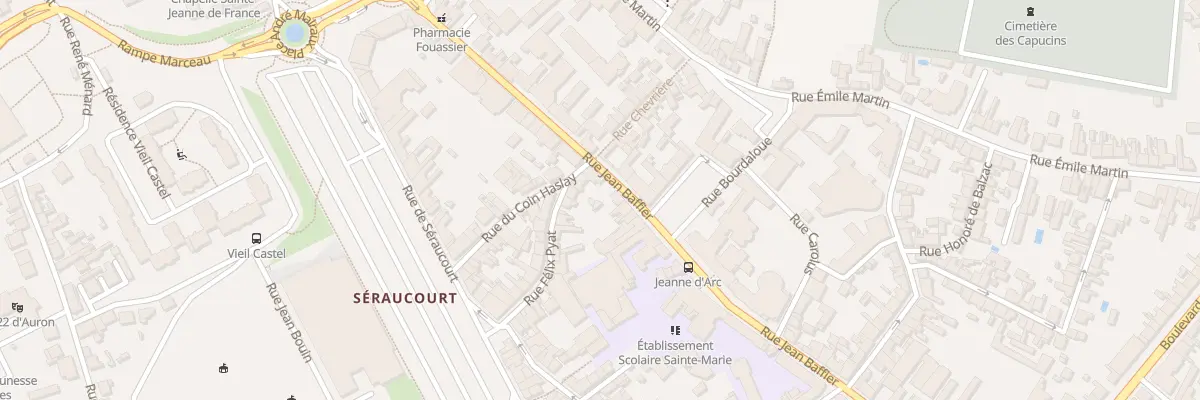 Plan du 22 Rue Jean Baffier à Bourges