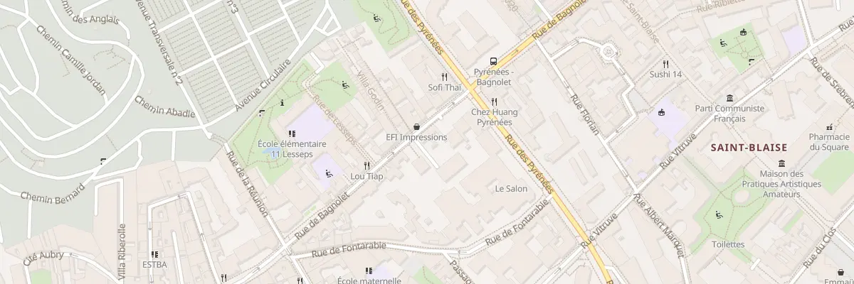 Plan du 84 Rue de Bagnolet à Paris 20e Arrondissement