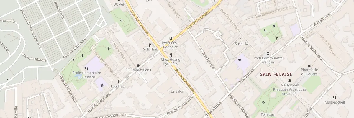 Plan du 136 Rue des Pyrénées à Paris 20e Arrondissement