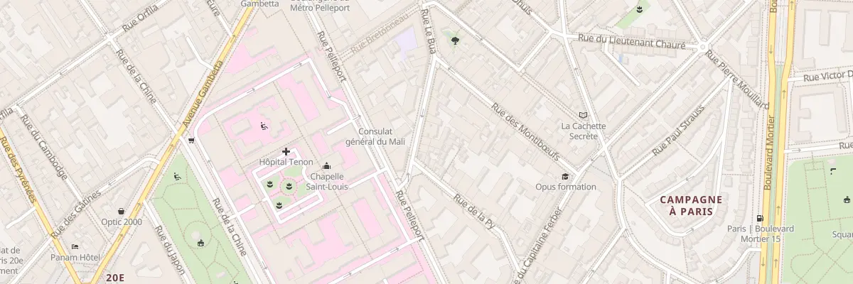 Plan du 12 Rue Le Bua à Paris 20e Arrondissement