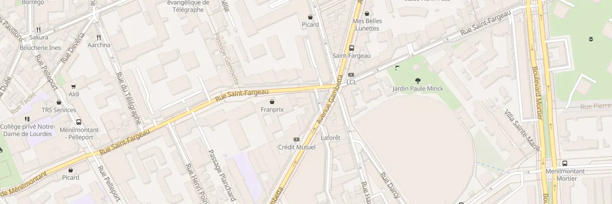Plan du 4 Pl Saint-Fargeau à Paris 20e Arrondissement