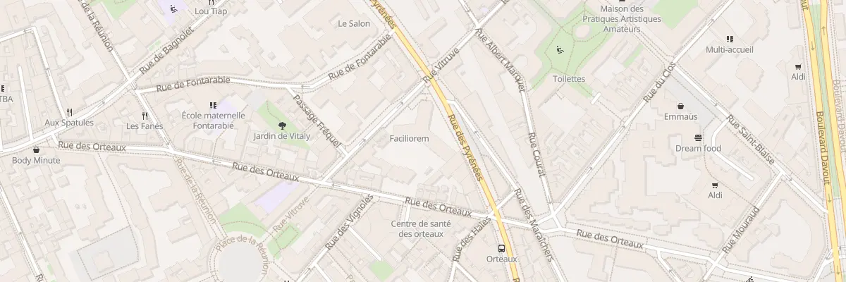 Plan du 119 Rue des Pyrénées à Paris 20e Arrondissement