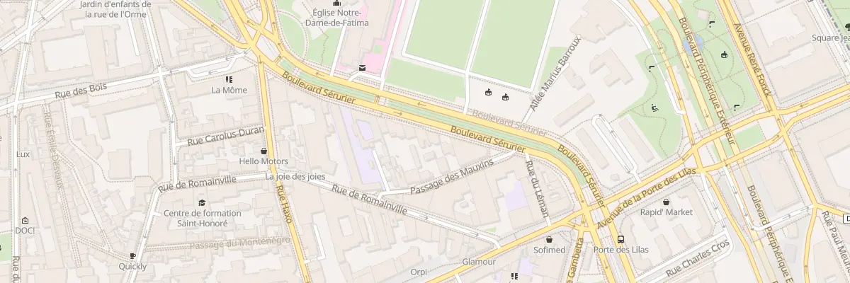 Plan du 33B Bd Sérurier à Paris 19e Arrondissement
