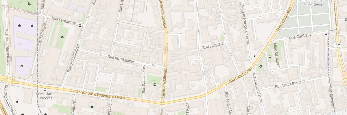 Plan du 25 Rue André Joineau au Pré-Saint-Gervais