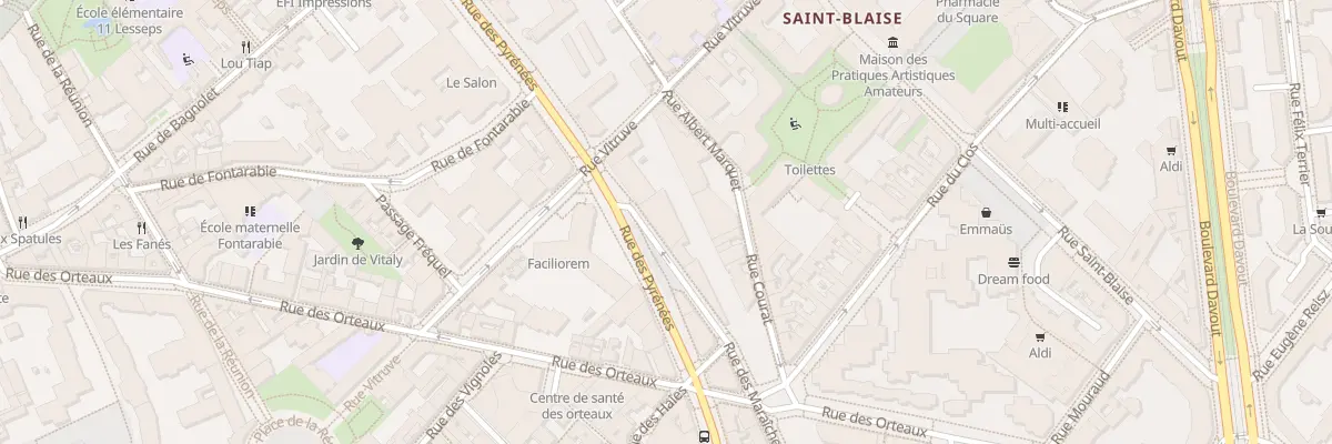 Plan du 114 Rue des Pyrénées à Paris 20e Arrondissement