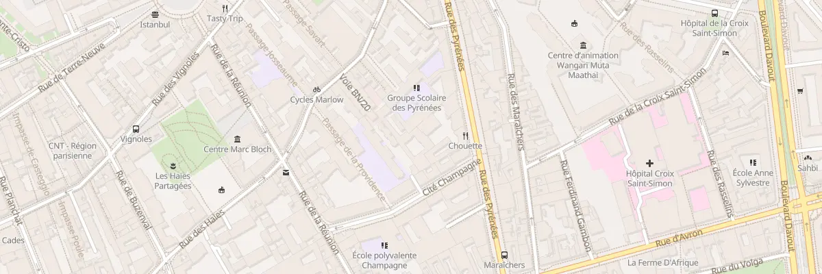 Plan du 89A Rue des Pyrénées à Paris 20e Arrondissement
