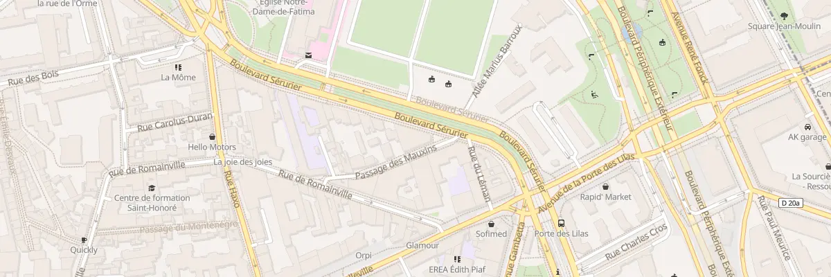 Plan du 19 Bd Sérurier à Paris 19e Arrondissement