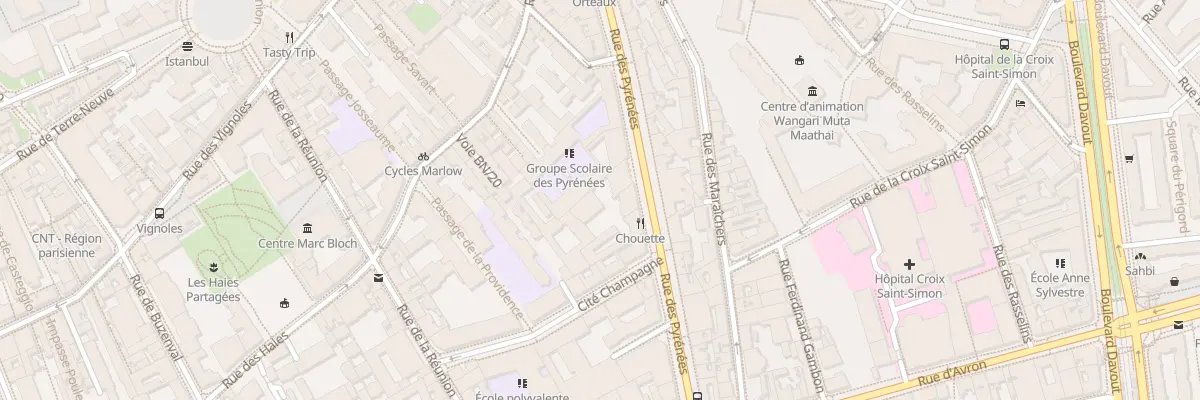 Plan du 91 Rue des Pyrénées à Paris 20e Arrondissement