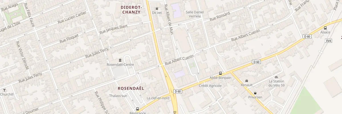 Plan du 5 Rue Albert Cuenin à Dunkerque