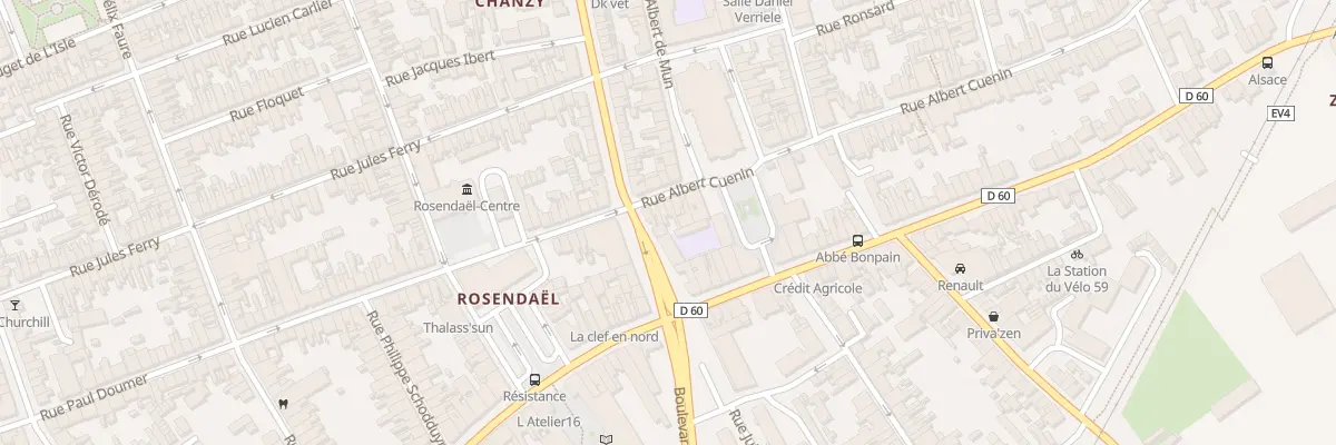 Plan du 6 Rue Albert Cuenin à Dunkerque