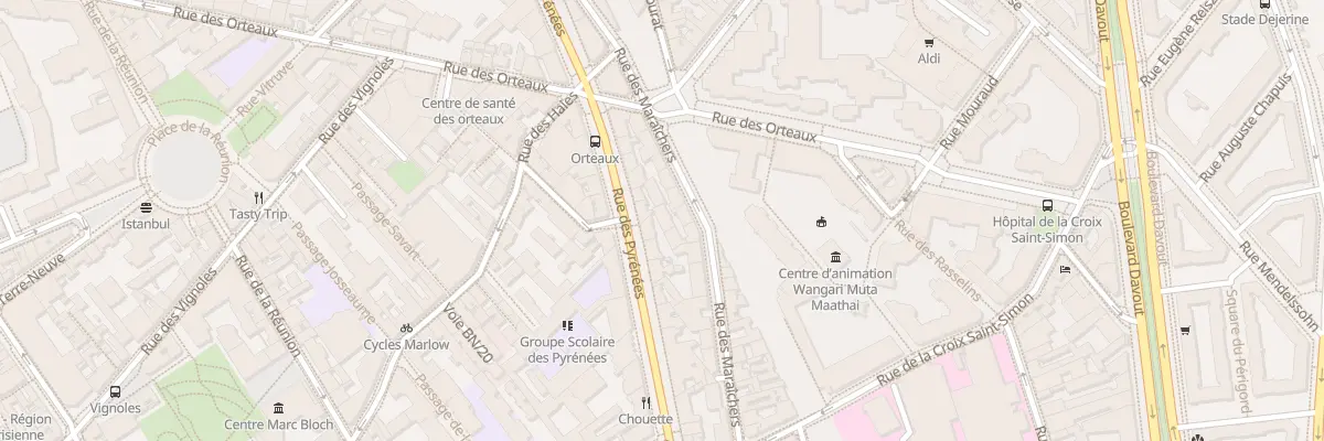 Plan du 94 Rue des Pyrénées à Paris 20e Arrondissement